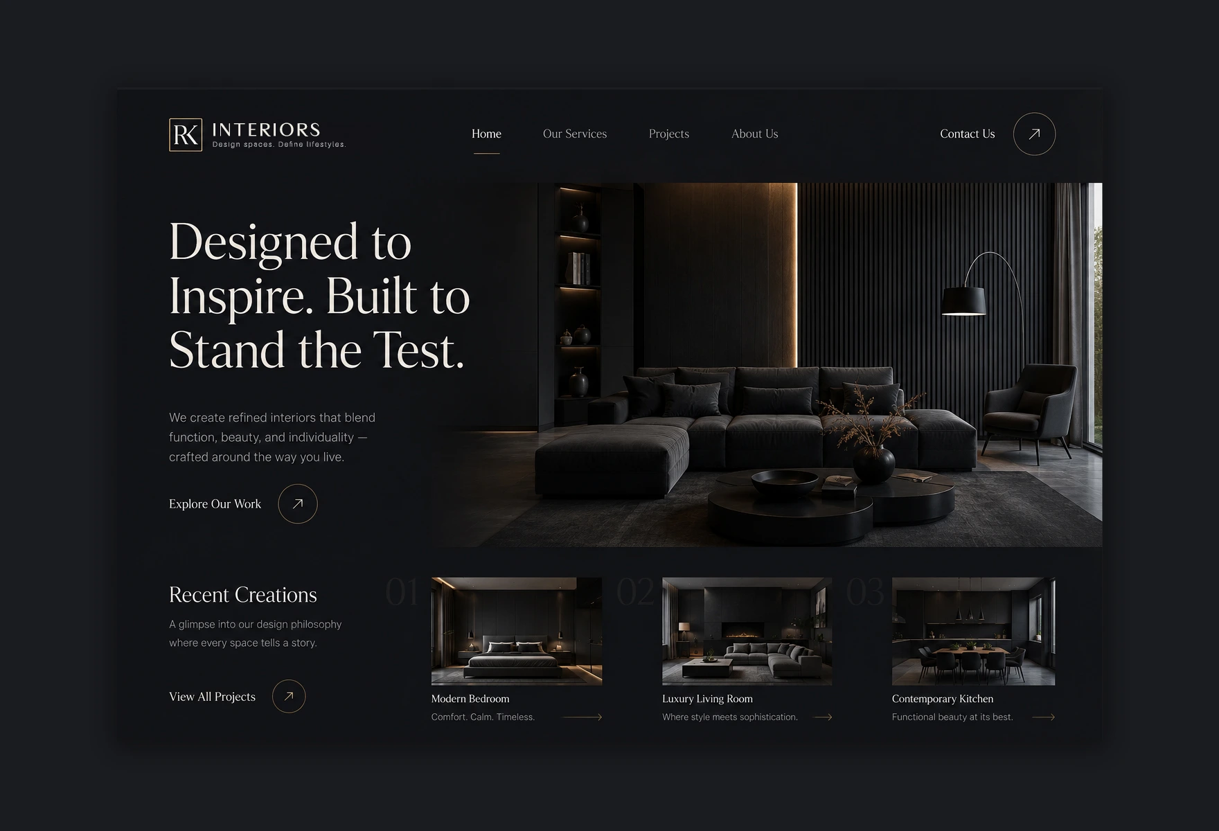 Luxury Interior Design Landing Page