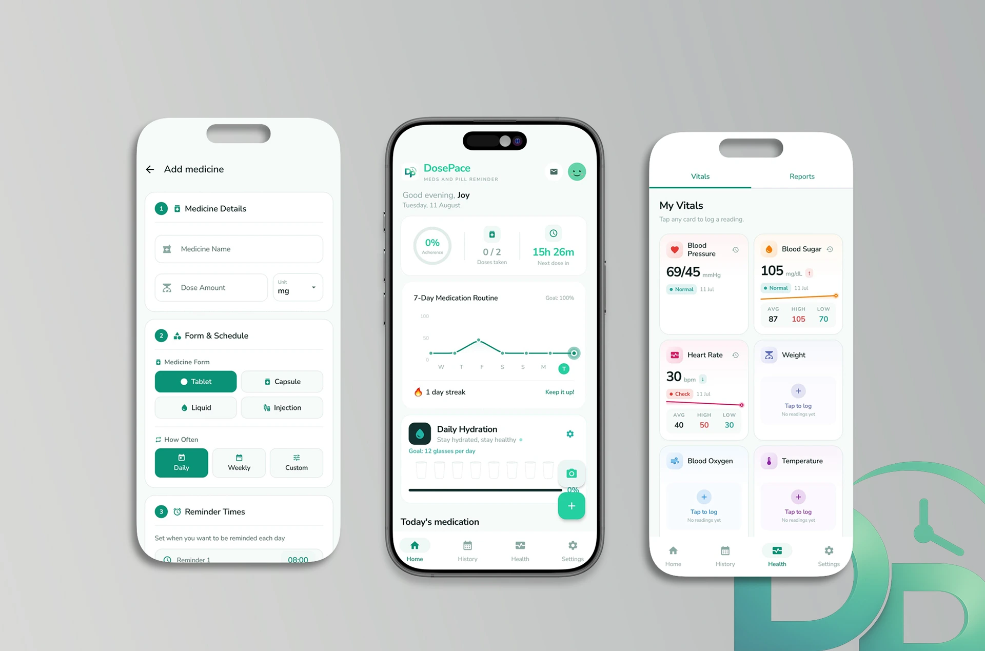 Meds and Pill Reminder App Desgin