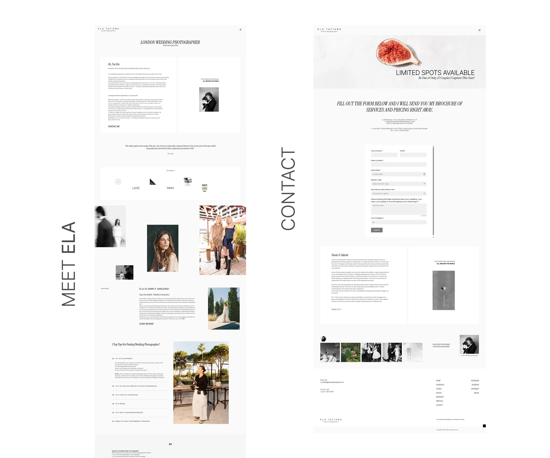 Editorial Wedding Photography Website