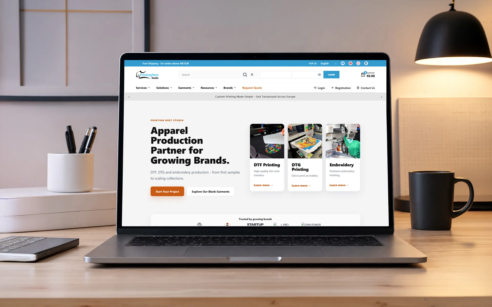 PNS | Custom Apparel & Printing Website Design